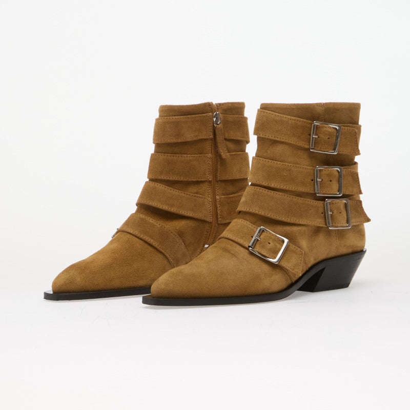 Alohas Eras Suede Leather Ankle Boots Tan