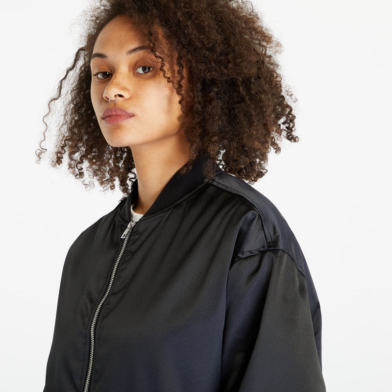 Urban Classics Ladies Oversized Satin Bomber Jacket Black