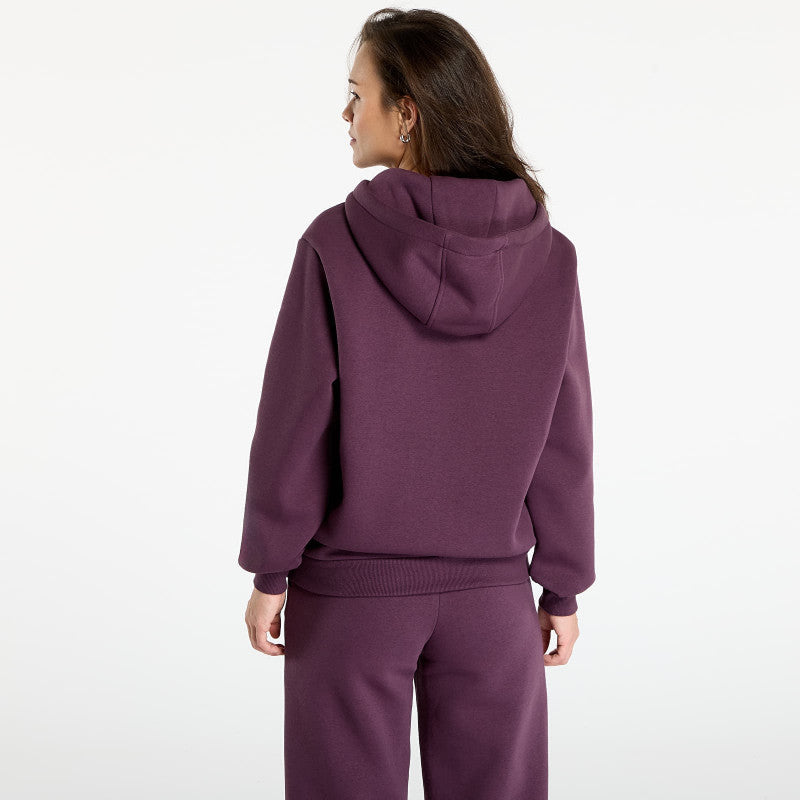 Urban Classics Ladies Fluffy Zip Hoody Plum Purple
