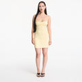 Sukienka Urban Classics Mini Waterfall Neckline Dress Pale Yellow
