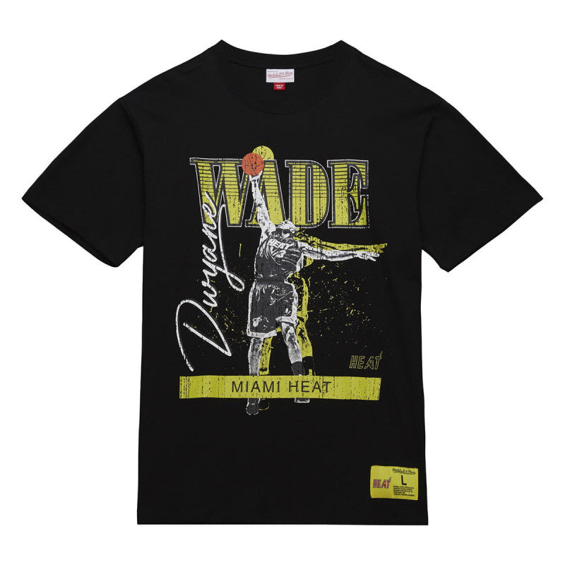 Mitchell & Ness NBA HW Neon Pop Player SS Tee Vintage Logo Miami Heat Dwyane Wade