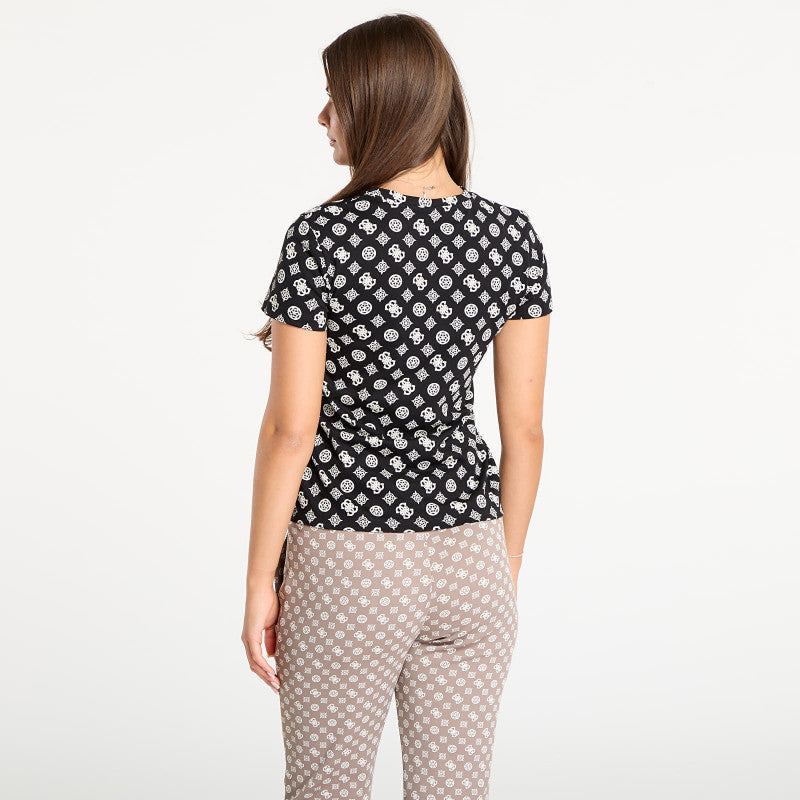 GUESS Gloria Peony Ss T-Shirt Black