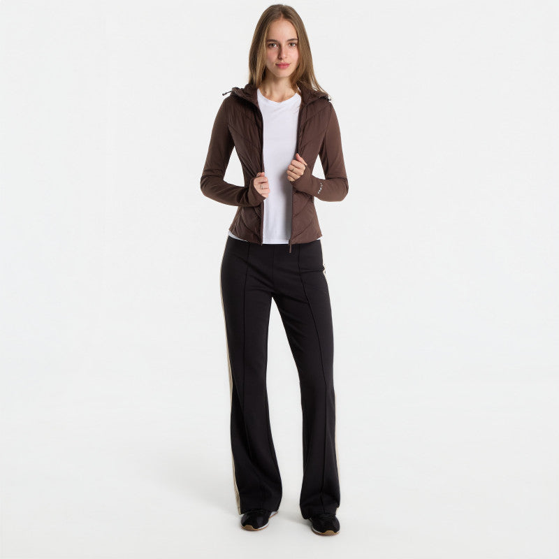 GUESS Grazia Mix Fabric Padded Jacket Dark Coffee