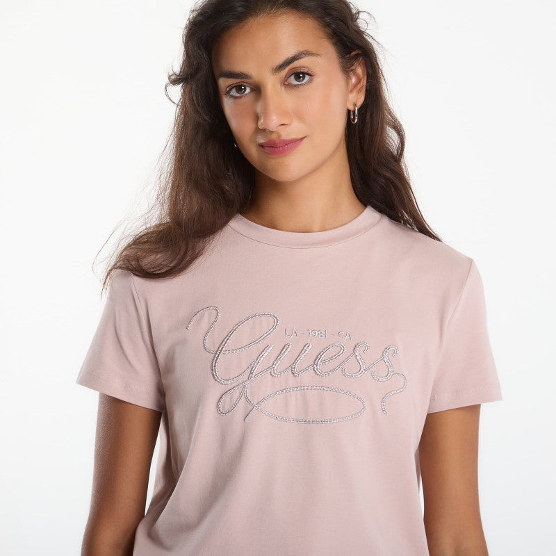 GUESS Syrma Cn Ss T-Shirt Soft Mauve