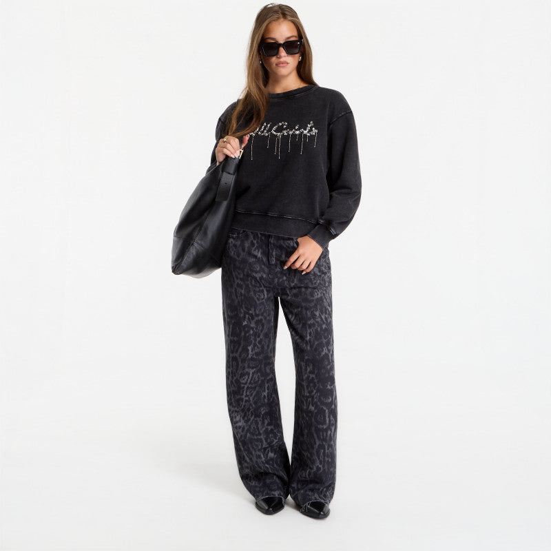AllSaints Chains Pippa Sweat Washed Black