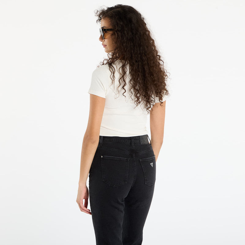 Guess Jeans Ss Cn Embro Slim Cream