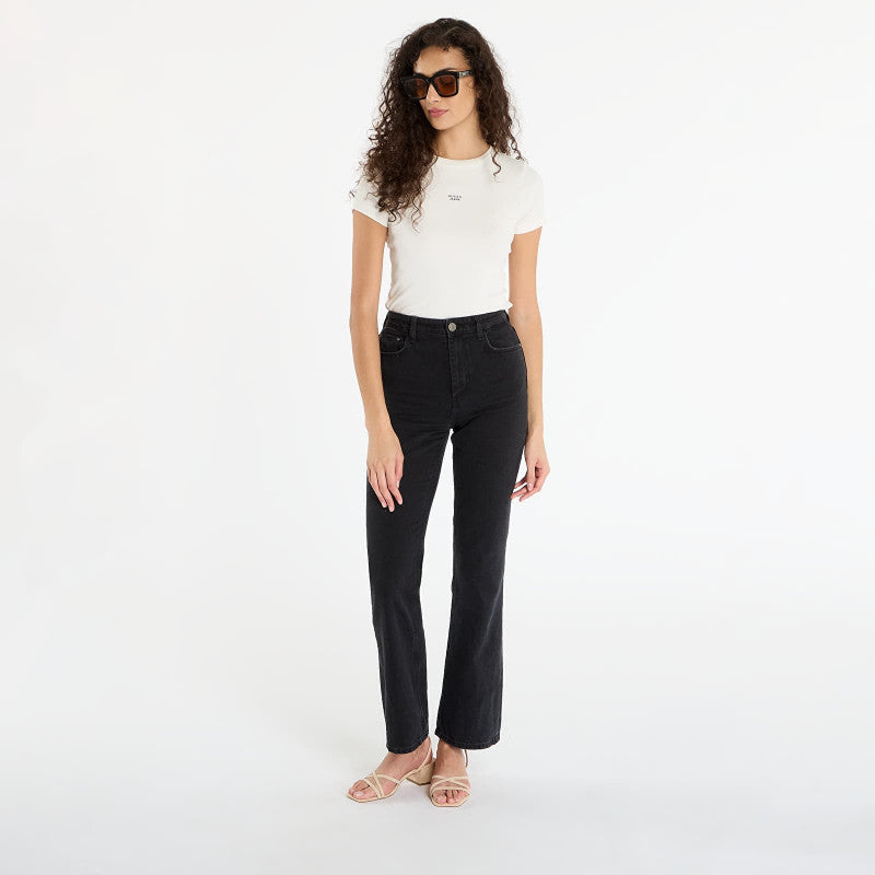 Guess Jeans Ss Cn Embro Slim Cream