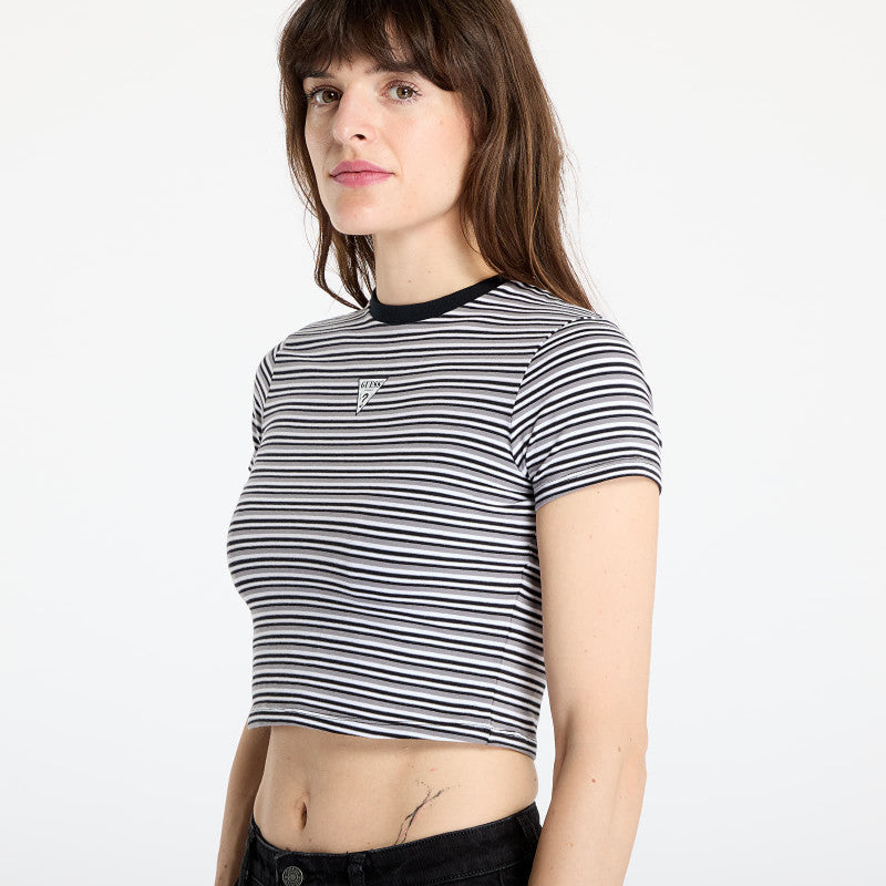 GUESS Originals Go Core Stripe Baby Print T-Shirt Blue Graphite Multi