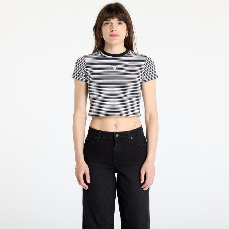 GUESS Originals Go Core Stripe Baby Print T-Shirt Blue Graphite Multi