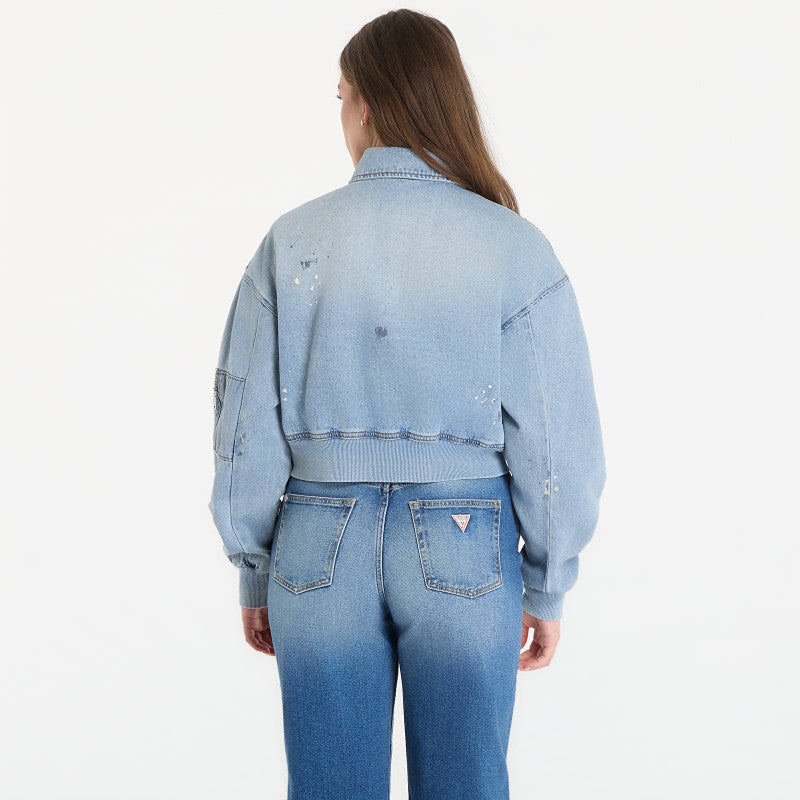 Guess Jeans Ls Anna Crop Bomber Jacket Cova