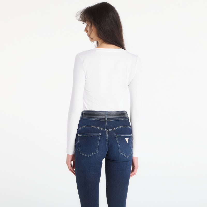 Guess Jeans Ls Cn Guess Script Tee Pure White