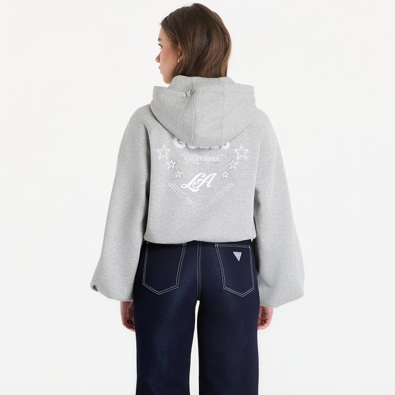 Guess Jeans Hooded Krystal Sweatshirt Marble Heather