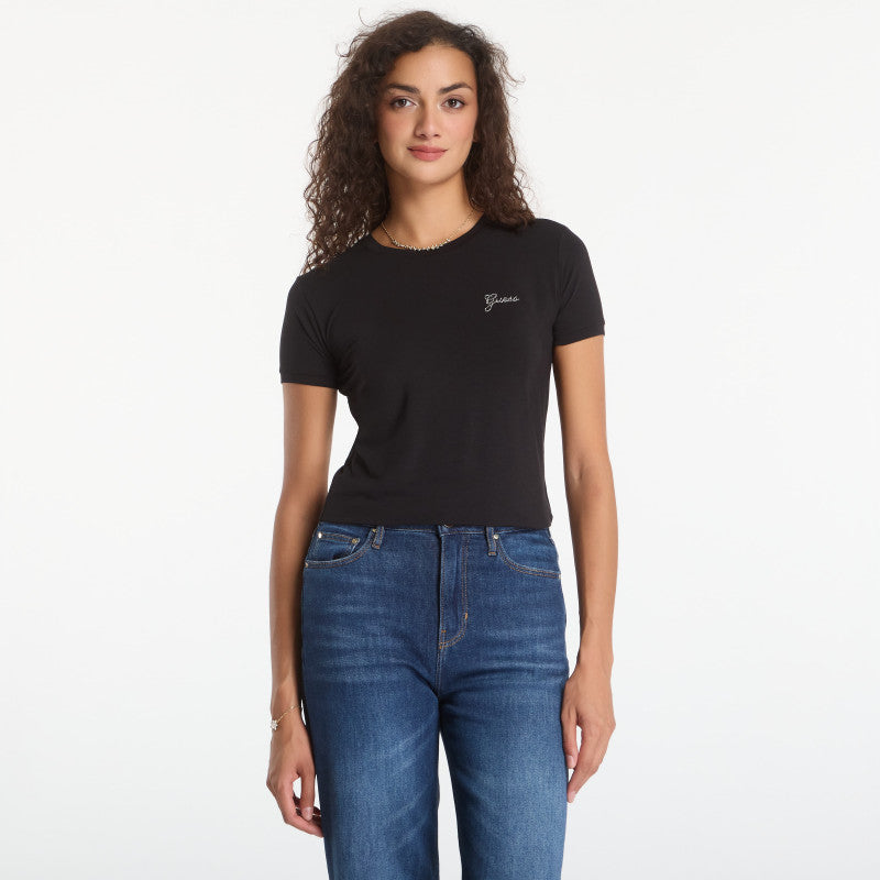 GUESS New Ss Cn Mini Logo Tee Jet Black