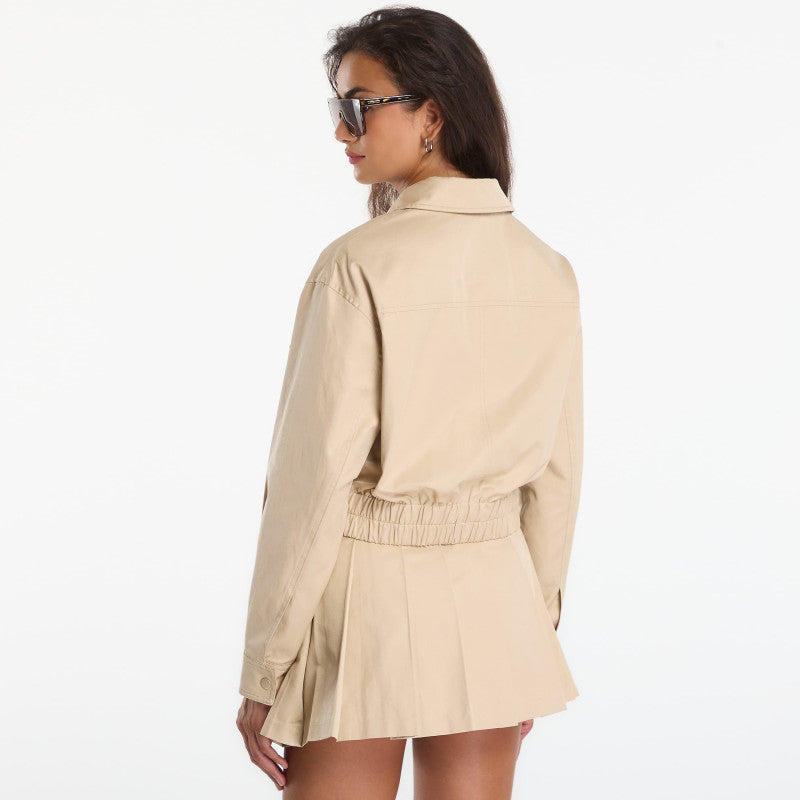 GUESS Juliane Utility Cargo Pocket Jacket Safari Tan