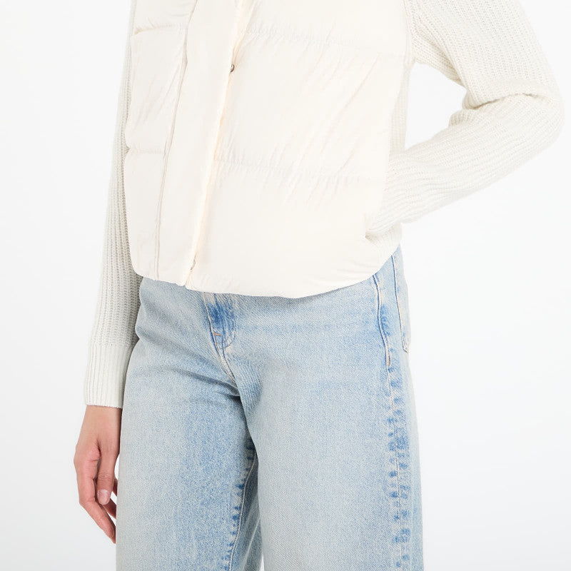 Tommy Hilfiger Modern Down Knit Mix Reg Jacket Ivory Silk