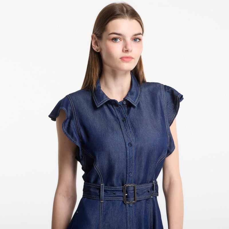 Sukienka Tommy Hilfiger Volant F&F Midi Dress Leny Ss Leny