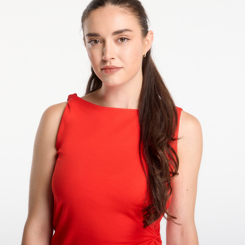 Sukienka Tommy Hilfiger Interlock Knot Detail Dress Fire Red